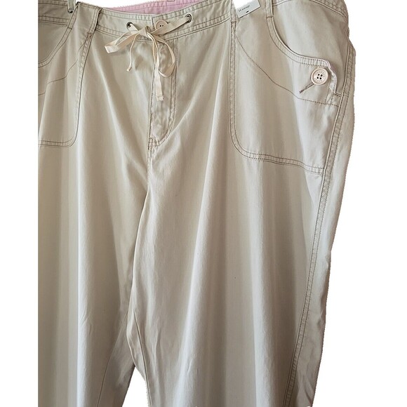 Venezia Lane Bryant Pants Khaki Drawstring Chino Casual Plus Size 24 New - Picture 2 of 7